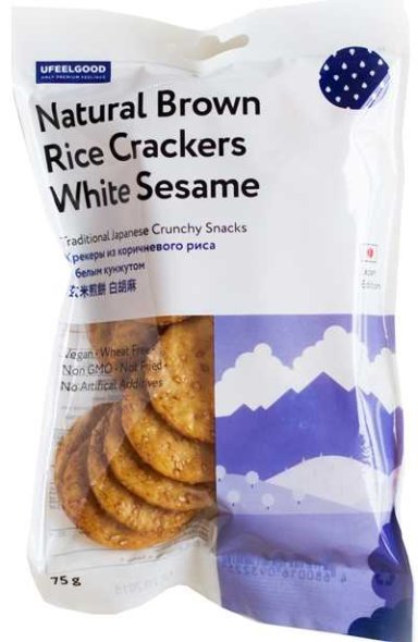 Brown rice crackers White Seasame (75 гр)